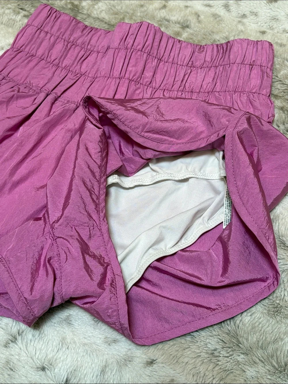 FP Movement Women's High-Waist Ruched Fusia Shorts, Size XS